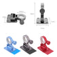 Gray split umbrella stand with circular clamp holders, folding design, base plate
