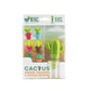 Packaged cactus drink charms and bottle stopper set with green cactus stopper
