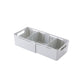White/gray retractable three-compartment sock storage box with adjustable dividers