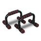 H-shaped push-up stand with black handles and blue foam rings, resting on suction cup feet