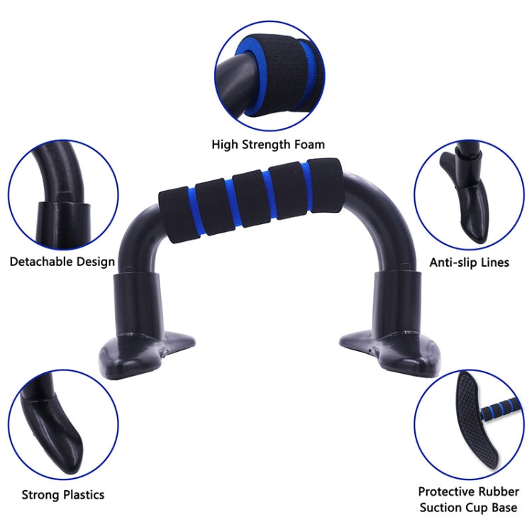 H-shaped push-up stand with high-strength foam grips and protective rubber suction cup base