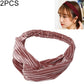 Dusty rose velvet wide cross-knot headband with elastic, braided knot look