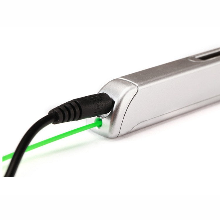Silver 3D printing pen with attached black power cord, close-up of the connector