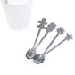 Stainless steel Christmas serving spoons, four-piece set with festive cutout handles