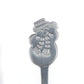 Stainless steel Christmas spoon handle detail with gingerbread character cutout