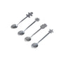 Stainless steel Christmas serving spoons, four-piece set with angled decorated handles