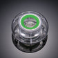 Floating LED pool lamp with clear housing and green inner light ring