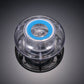 Floating LED pool lamp with clear housing and blue inner light ring