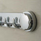 Chrome suction-cup end cap for row towel hook with five hanging loops