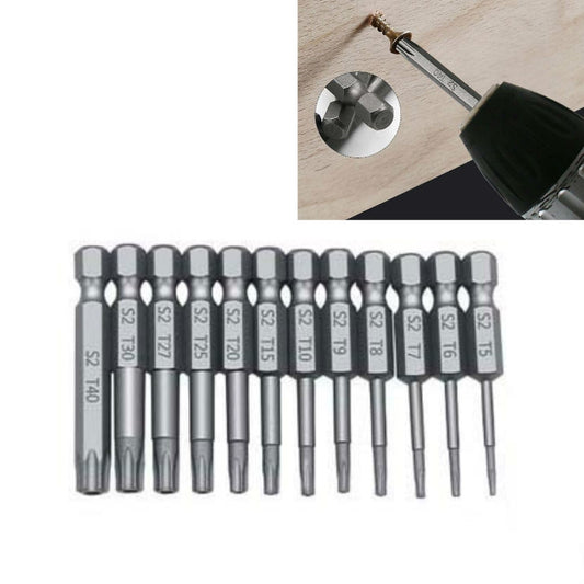 Hollow peeling bit set with metal drill bits and stamped size markings