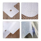 White splash-proof baffle board, shown from multiple angles against a woven mat.