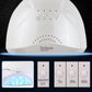 White UV nail lamp base with circular time buttons and dot sensor array