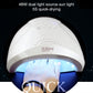 UV nail lamp curing a manicure with bright blue light and top control panel