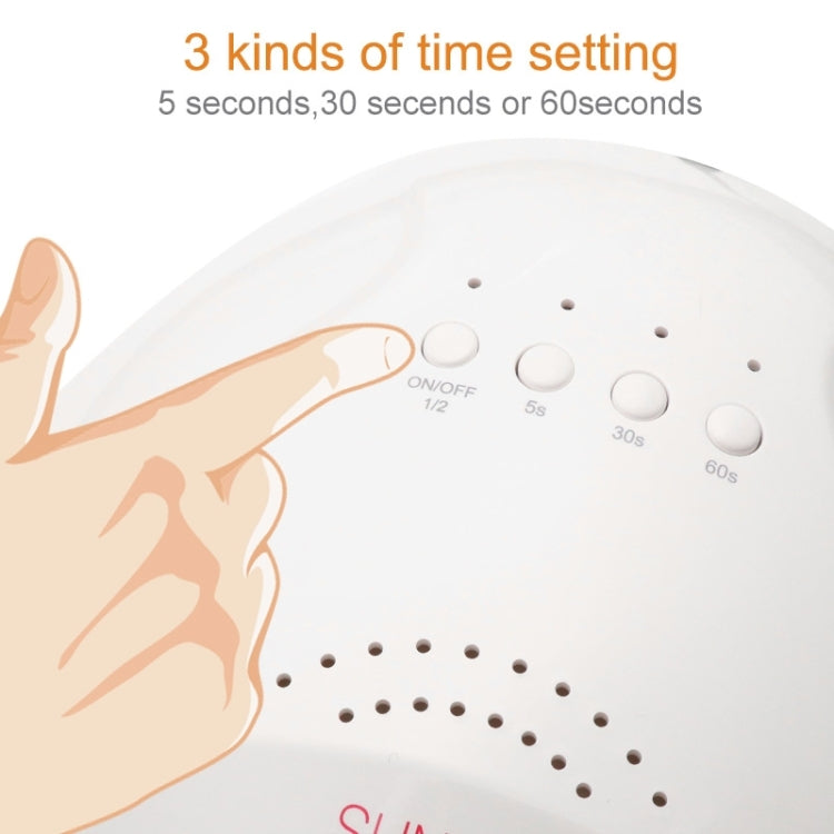 White UV nail lamp control panel with time buttons and LED indicator dots