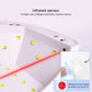 White UV nail lamp housing with infrared sensor window and LED indicator lights