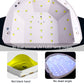 Open UV nail lamp interior with dual-source UV/LED beads across the base