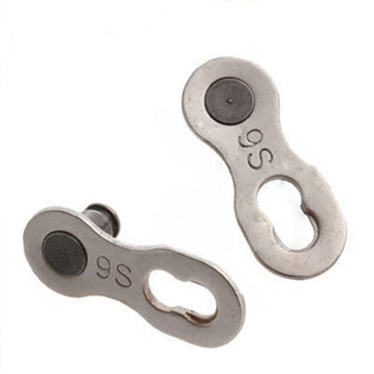 9-speed bicycle chain magic buckle joint set of two with oval plates and dark centers