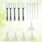 Empty mascara tubes with wand inserts plus clear funnels and transfer pipettes