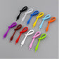 Set of 12 silicone wine glass markers in assorted colors, looped rope design