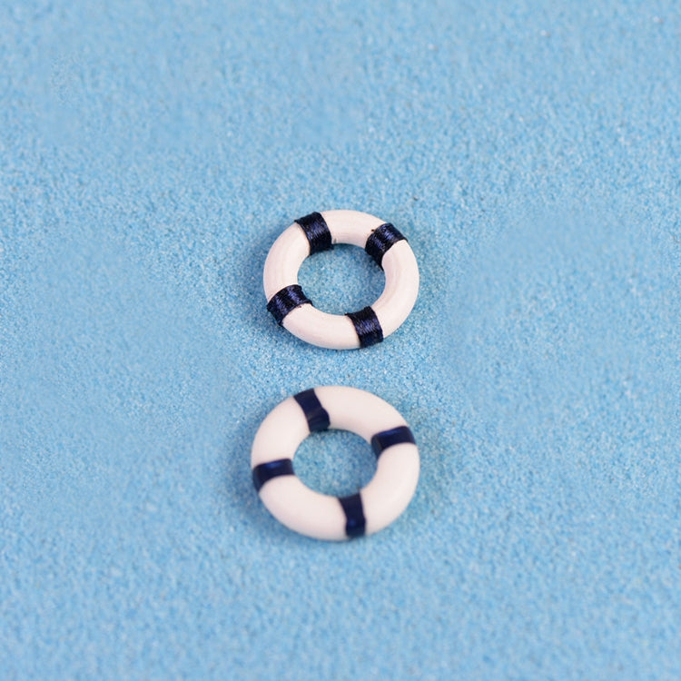 Mini lifebuoy ring set, white with navy bands