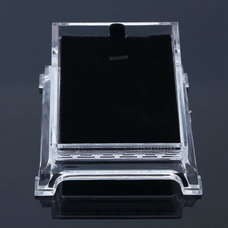 Clear acrylic display tray with black insert and raised corner supports