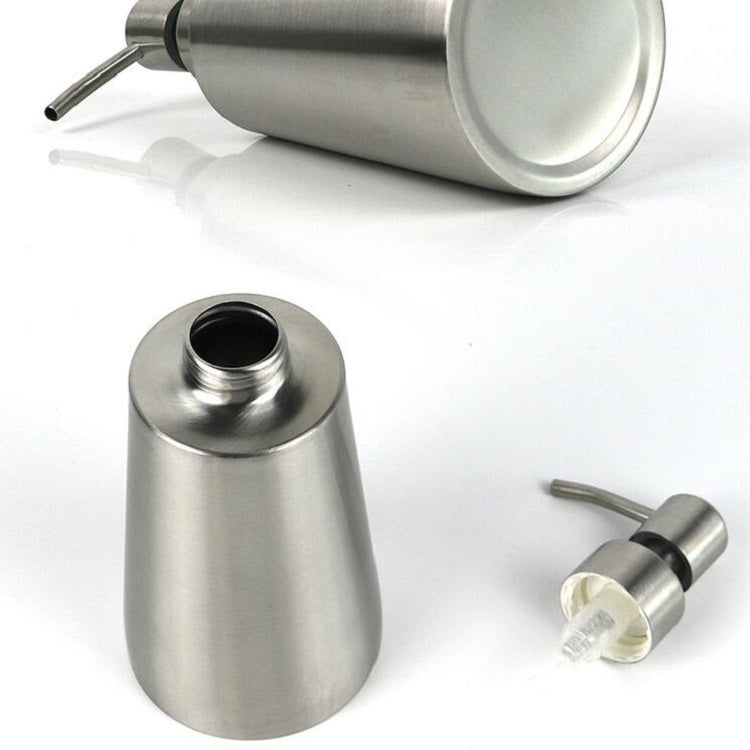 Stainless steel dispenser bottle with pump parts and clear nozzle insert