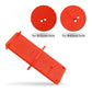 Red hinge template set with 35mm/40mm hole guides and two circular templates
