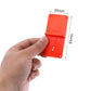 Orange hinge opening positioner with mounting holes, shown with size guide 39mm x 85mm