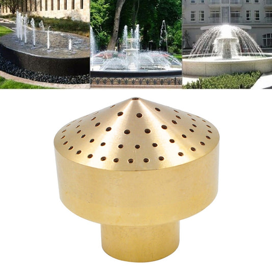 All-copper landscaping fountain water nozzle with round spray head and small outlet holes