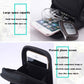 Black zippered phone arm pouch open with interior space for phone and small items