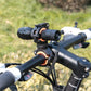 Black and orange bike flashlight clip bracket mounted on handlebar