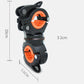 Black and orange dual flashlight clip holder with size measurements (5.6cm, 10cm)