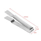 Stainless steel tea bag clips with size markings: 13.5 cm long, 2 cm wide