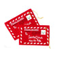 Red felt envelope candy bag with 'Special Delivery' and Santa Claus North Pole print