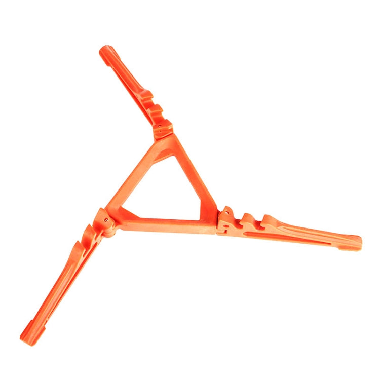 Orange fixed gas tank bracket with triangular frame and extended mounting arms