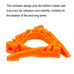Orange triangular tank bracket clip with molded crossbar and locking tabs