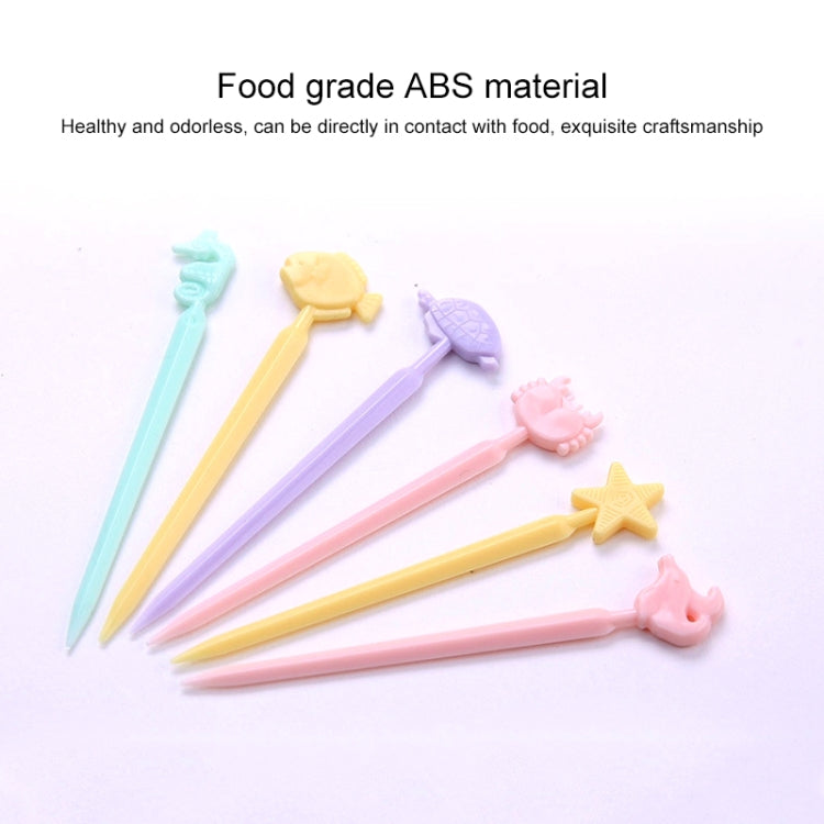 Pastel cartoon cake fork set with animal and star toppers, five forks