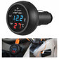 Black car USB charger with LED display showing 12.2V and 27°C