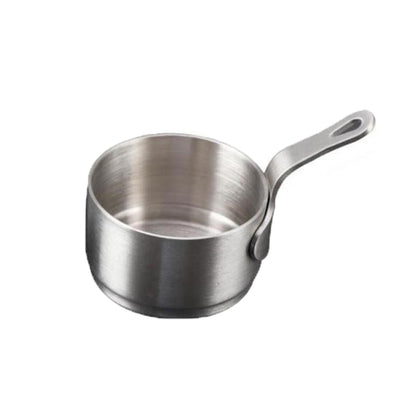 Stainless steel mini sauce pot with loop handle, smooth interior