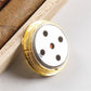 Gold hygrometer back housing with clear protective cover and mounting holes