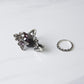 Adjustable purple gemstone butterfly ring with matching open crystal band