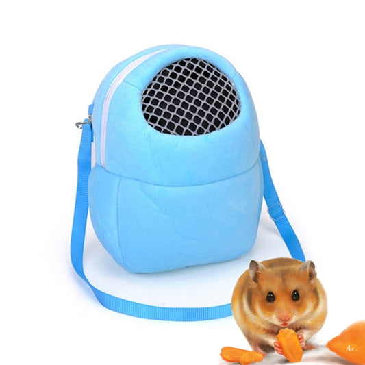 Small sky-blue pet carrier bag with round mesh top opening and carry handle, S size