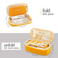 Zip mesh pencil case with folded organizer, holding pens, pencils, and markers