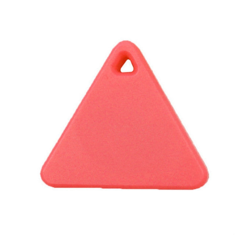 Red triangular Bluetooth locator tag with a keychain-style hole