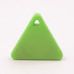 Green triangular Bluetooth locator tag with a keychain-style hole