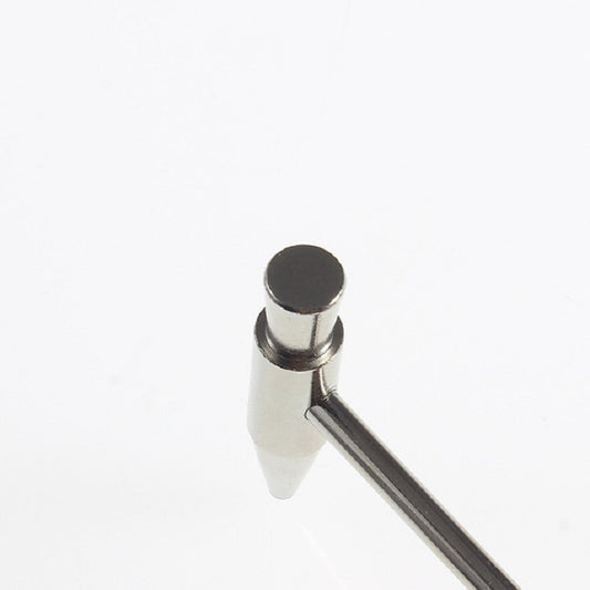 Mini tuning hammer with round top cap and pointed metal tip