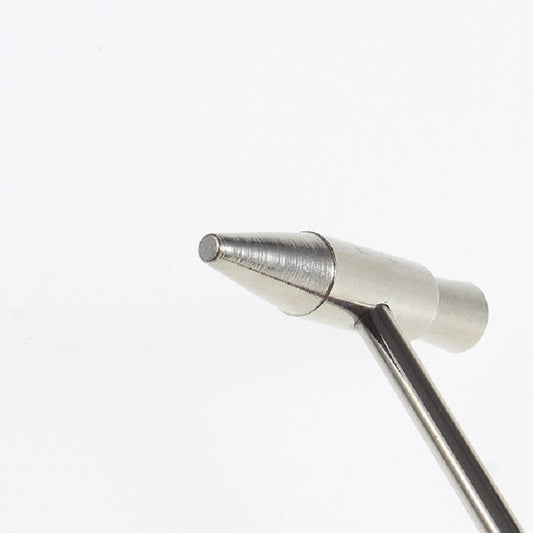Mini tuning hammer with conical steel head and long metal shaft