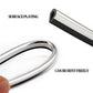 Silver U-shaped car AC vent trim strip clip with black underside, curved channel