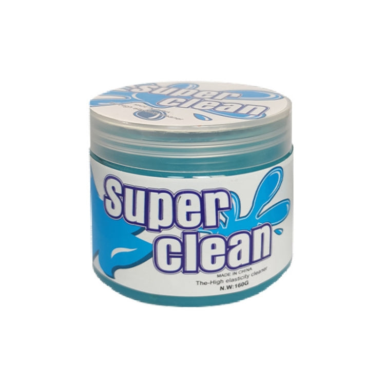 Car cleaning gel sticker jar with blue gel and clear lid
