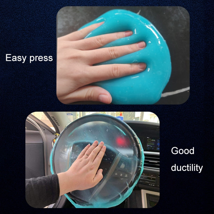 Sky blue cleaning gel sticker pressed on steering wheel glass display